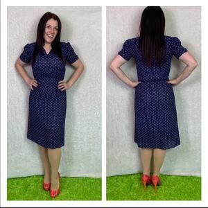 Vintage 70s or 80s Charlee Allison floral secretary day dress, 5/6